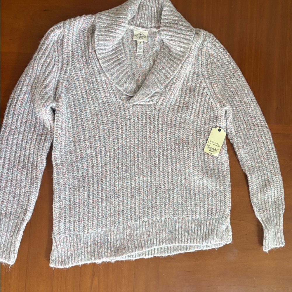 St. John’s Bay Women’s Shawl Collar Speckled Knit Sweater – Size Medium – NWT